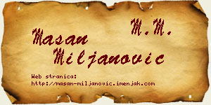 Mašan Miljanović vizit kartica